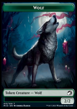 Wolf // Beast (008) Double-sided Token [Innistrad: Midnight Hunt Tokens] | Arkham Games and Comics