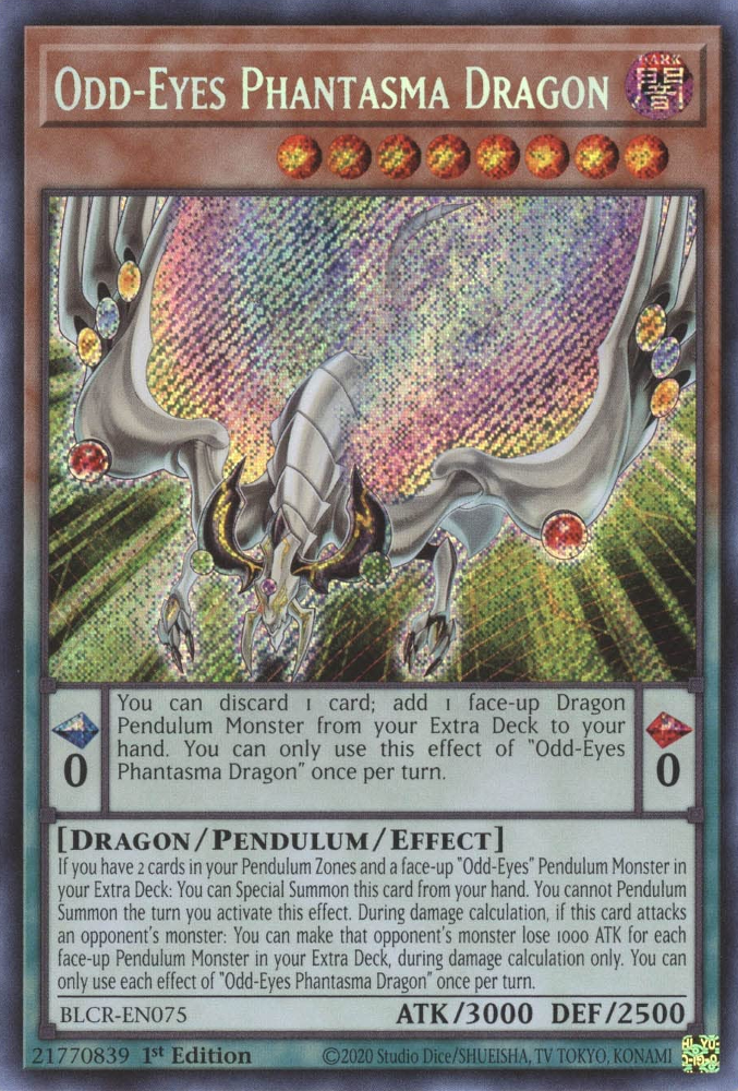 Odd-Eyes Phantasma Dragon [BLCR-EN075] Secret Rare | Arkham Games and Comics