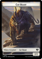 Cleric // Cat Beast Double-Sided Token [Commander Masters Tokens] | Arkham Games and Comics