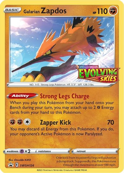 Galarian Zapdos (SWSH124) (Prerelease Promo) [Sword & Shield: Black Star Promos] | Arkham Games and Comics