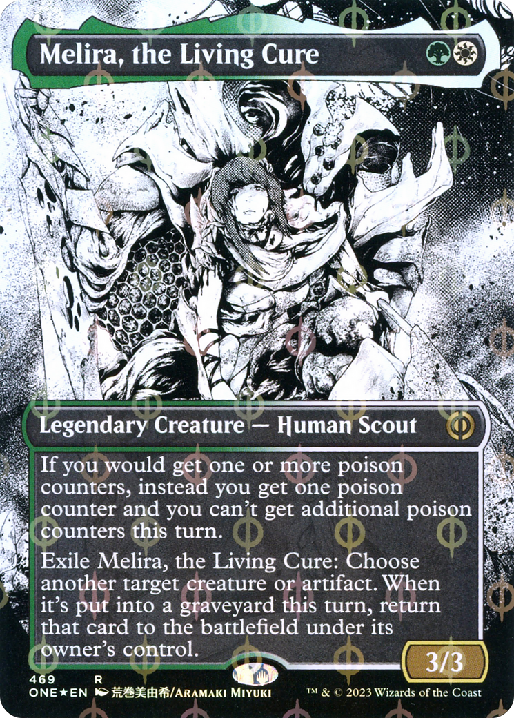 Melira, the Living Cure (Borderless Manga Step-and-Compleat Foil) [Phyrexia: All Will Be One] | Arkham Games and Comics