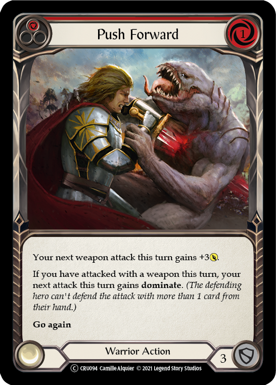 Push Forward (Red) [U-CRU094] (Crucible of War Unlimited)  Unlimited Rainbow Foil | Arkham Games and Comics