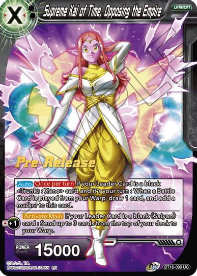 Supreme Kai of Time, Opposing the Empire (BT16-099) [Realm of the Gods Prerelease Promos] | Arkham Games and Comics