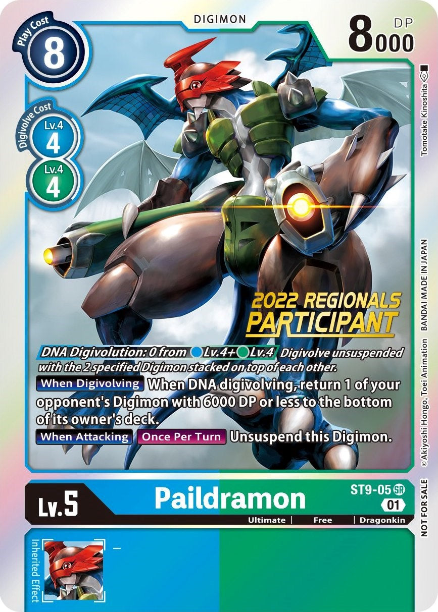 Paildramon [ST9-05] (2022 Championship Offline Regional) (Online Participant) [Starter Deck: Ultimate Ancient Dragon Promos] | Arkham Games and Comics