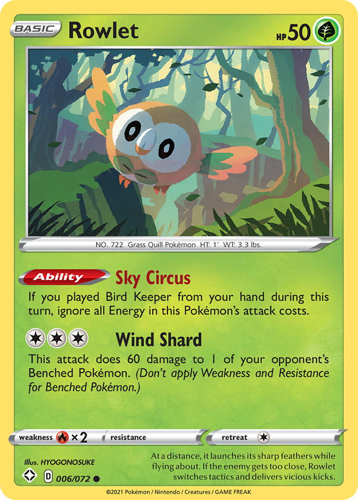 Rowlet (006/072) [Sword & Shield: Shining Fates] | Arkham Games and Comics