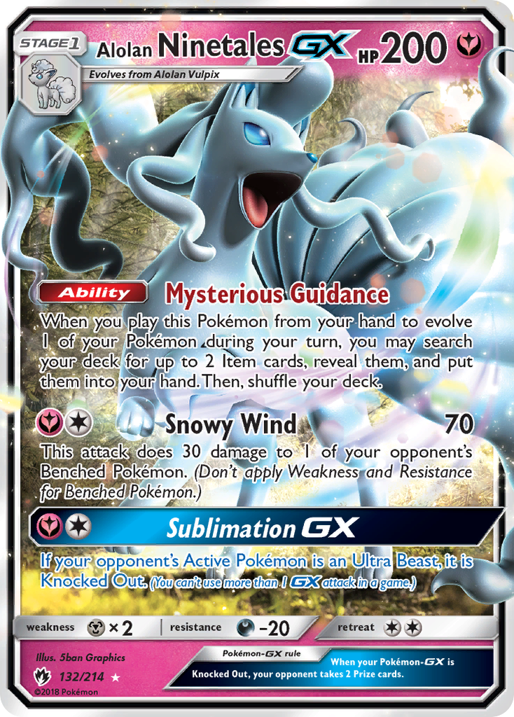 Alolan Ninetales GX (132/214) [Sun & Moon: Lost Thunder] | Arkham Games and Comics