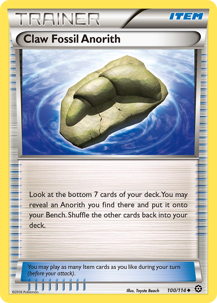 Claw Fossil Anorith (100/114) [XY: Steam Siege] | Arkham Games and Comics