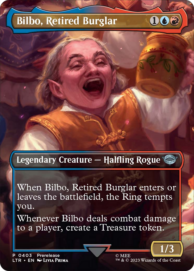 Bilbo, Retired Burglar (Borderless Alternate Art) [The Lord of the Rings: Tales of Middle-Earth] | Arkham Games and Comics