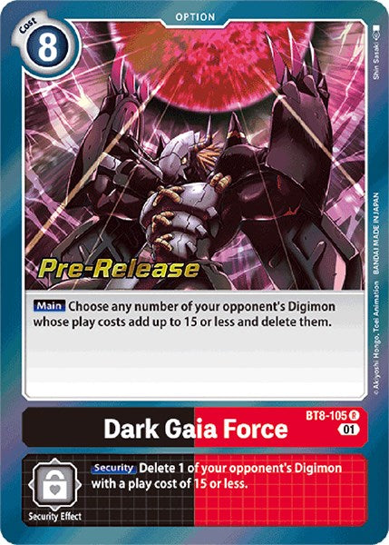 Dark Gaia Force [BT8-105] [New Awakening Pre-Release Cards] | Arkham Games and Comics