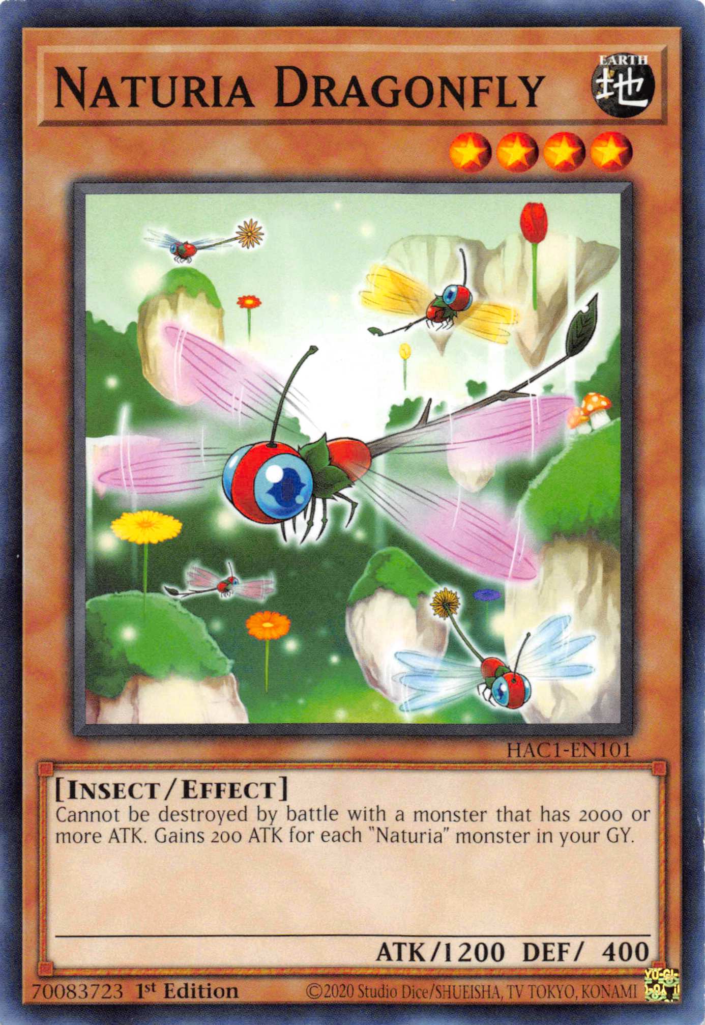 Naturia Dragonfly (Duel Terminal) [HAC1-EN101] Parallel Rare | Arkham Games and Comics