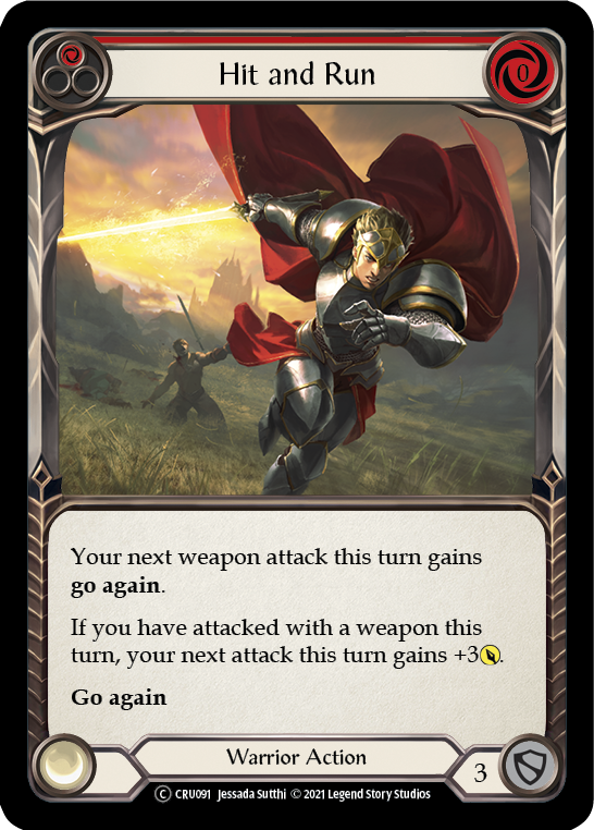 Hit and Run (Red) [U-CRU091] (Crucible of War Unlimited)  Unlimited Rainbow Foil | Arkham Games and Comics