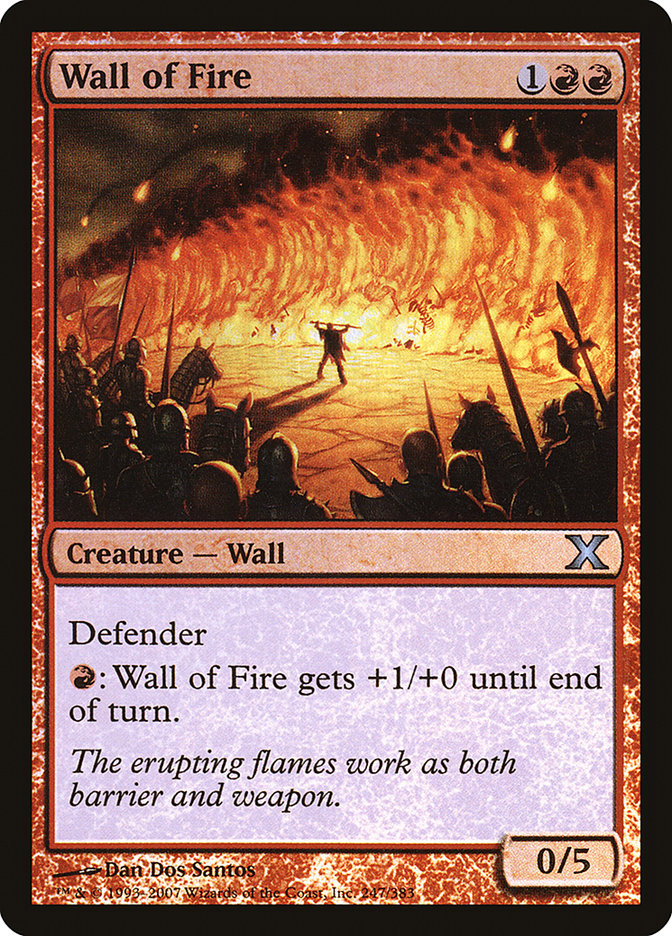 Wall of Fire (Premium Foil) [Tenth Edition] | Arkham Games and Comics