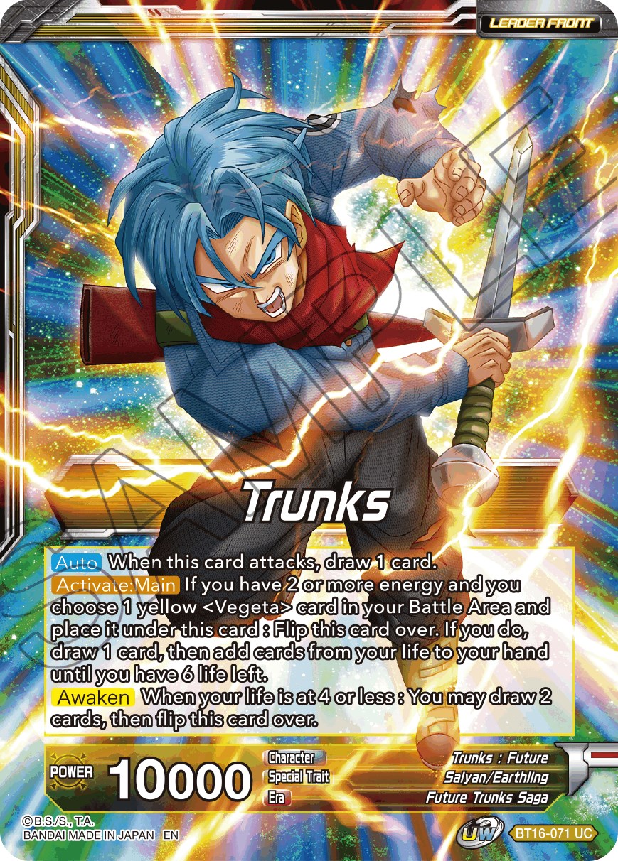 Trunks // SSB Vegeta & SS Trunks, Father-Son Onslaught (BT16-071) [Realm of the Gods Prerelease Promos] | Arkham Games and Comics