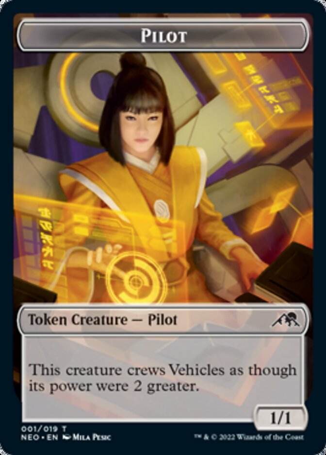 Spirit (002) // Pilot Double-sided Token [Kamigawa: Neon Dynasty Tokens] | Arkham Games and Comics