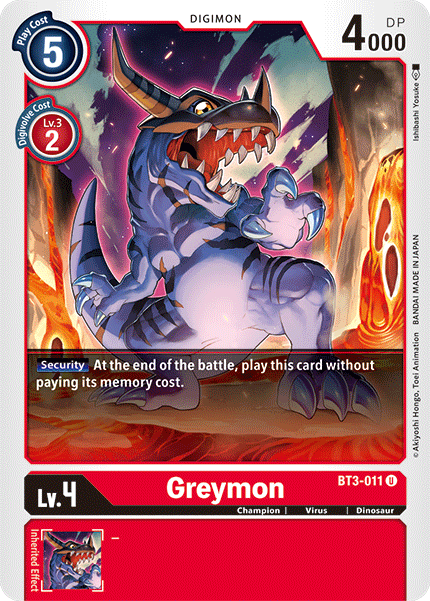 Greymon [BT3-011] [Release Special Booster Ver.1.5] | Arkham Games and Comics