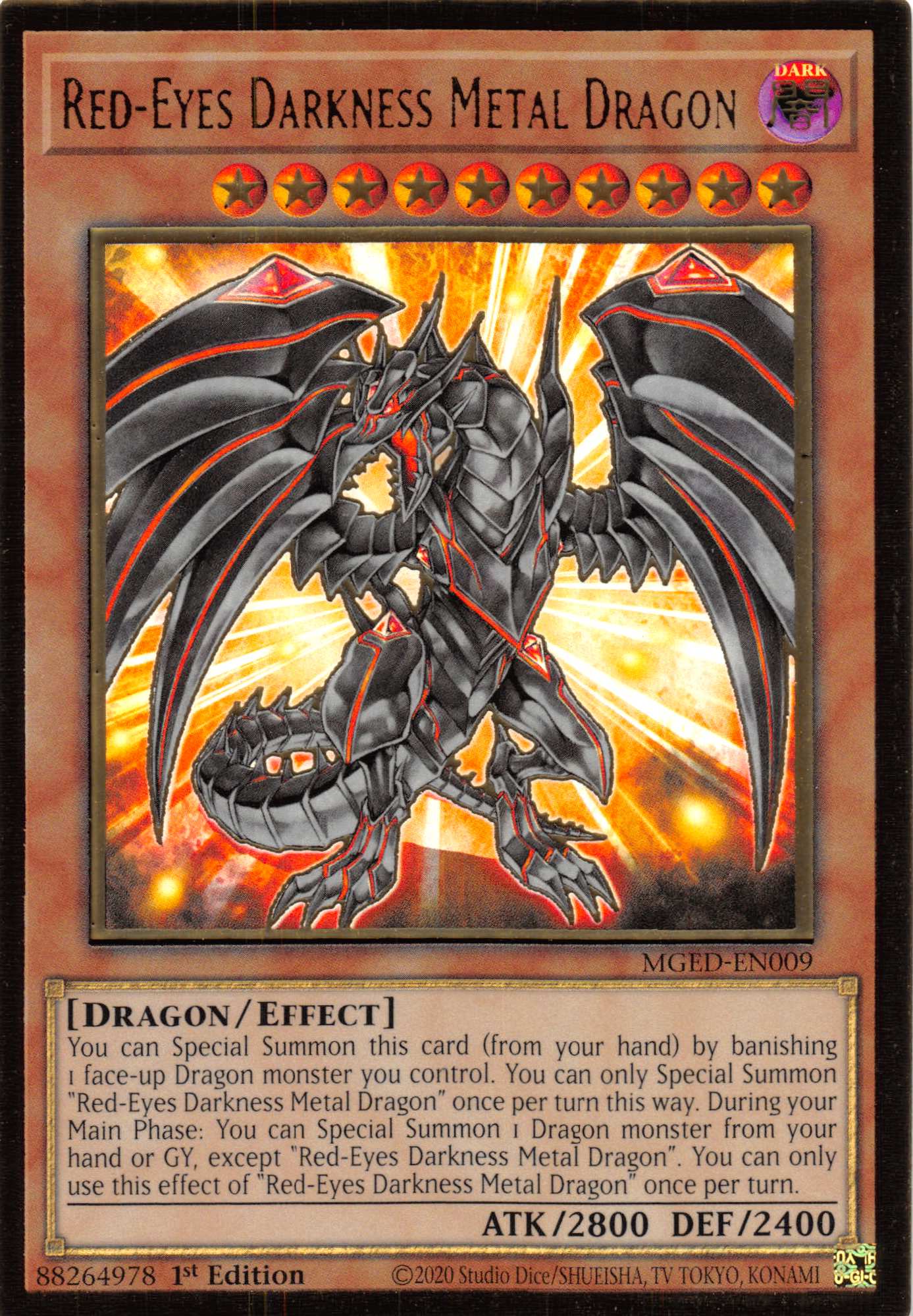 Red-Eyes Darkness Metal Dragon [MGED-EN009] Gold Rare | Arkham Games and Comics