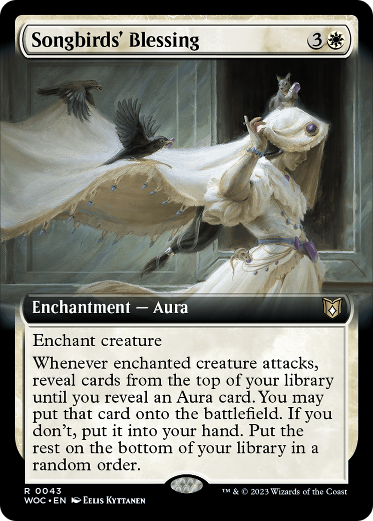 Songbirds' Blessing (Extended Art) [Wilds of Eldraine Commander] | Arkham Games and Comics