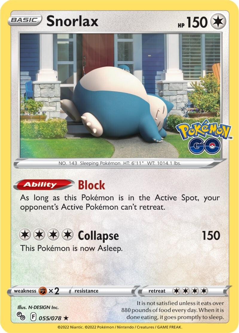 Snorlax (055/078) [Pokémon GO] | Arkham Games and Comics