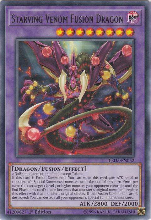 Starving Venom Fusion Dragon [LED5-EN052] Rare | Arkham Games and Comics