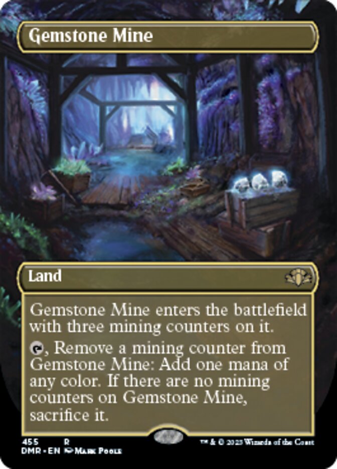 Gemstone Mine (Borderless Alternate Art) [Dominaria Remastered] | Arkham Games and Comics
