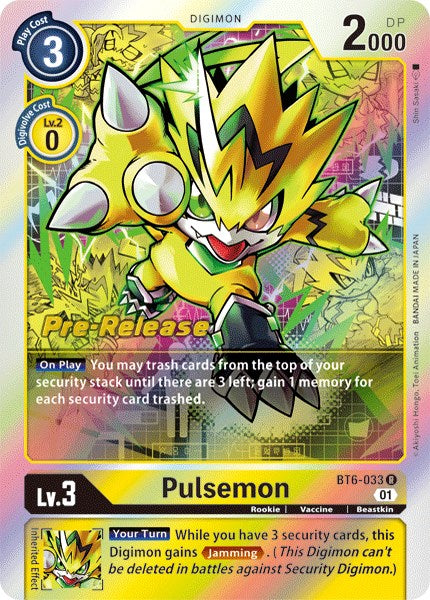 Pulsemon [BT6-033] [Double Diamond Pre-Release Cards] | Arkham Games and Comics