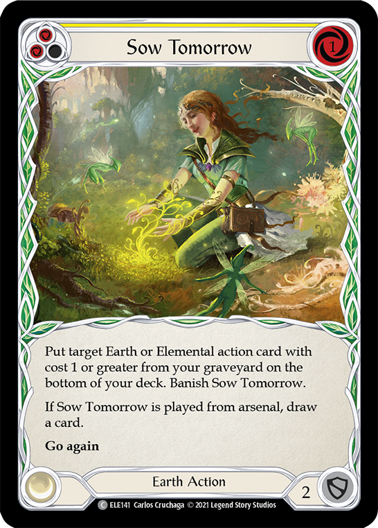 Sow Tomorrow (Yellow) [ELE141] (Tales of Aria)  1st Edition Rainbow Foil | Arkham Games and Comics