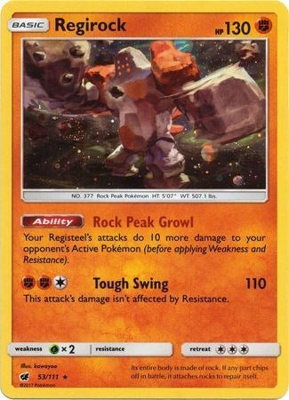 Regirock (53/111) (Cosmos Holo) [Sun & Moon: Crimson Invasion] | Arkham Games and Comics