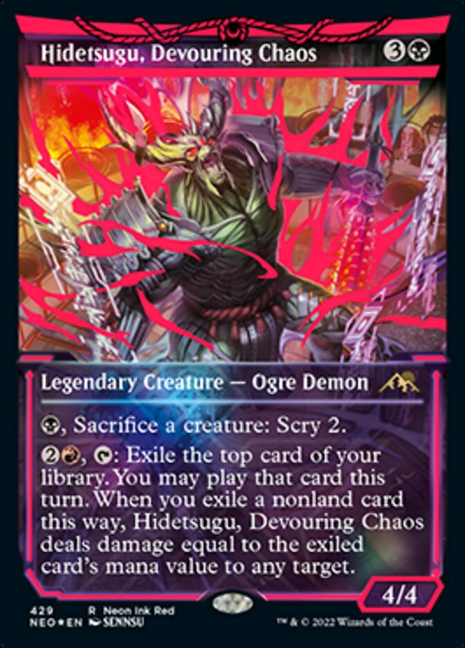 Hidetsugu, Devouring Chaos (Neon Ink Red) [Kamigawa: Neon Dynasty] | Arkham Games and Comics