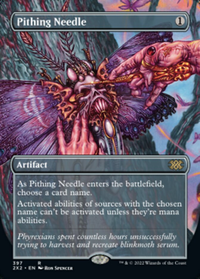 Pithing Needle (Borderless Alternate Art) [Double Masters 2022] | Arkham Games and Comics