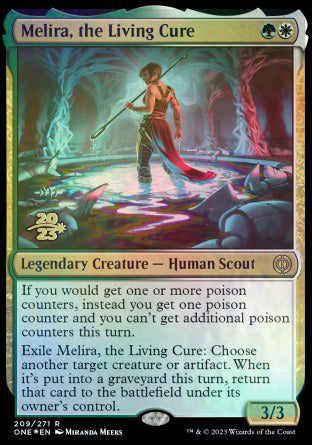 Melira, the Living Cure [Phyrexia: All Will Be One Prerelease Promos] | Arkham Games and Comics