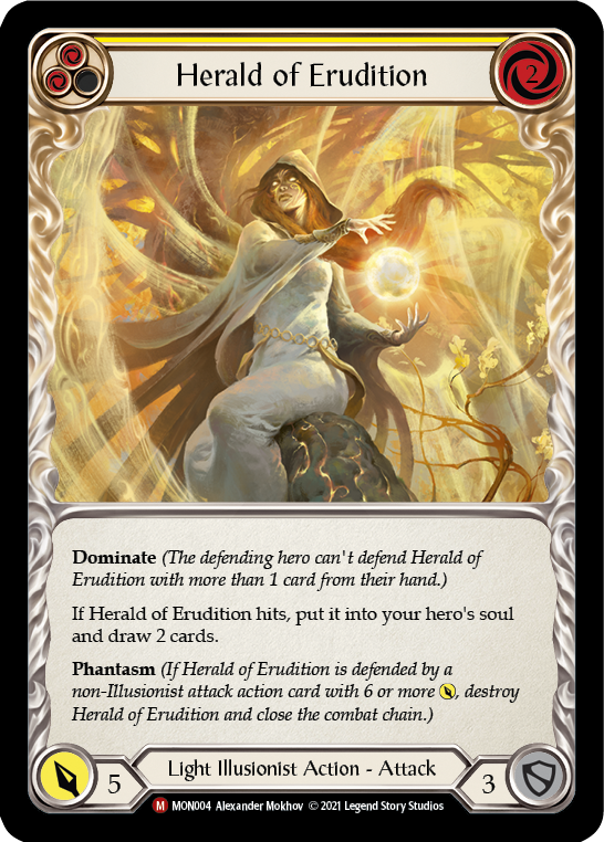 Herald of Erudition [MON004-RF] (Monarch)  1st Edition Rainbow Foil | Arkham Games and Comics