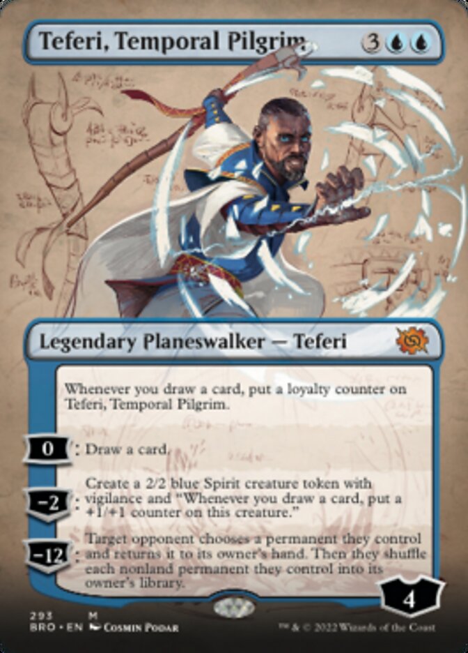 Teferi, Temporal Pilgrim (Borderless Alternate Art) [The Brothers' War] | Arkham Games and Comics