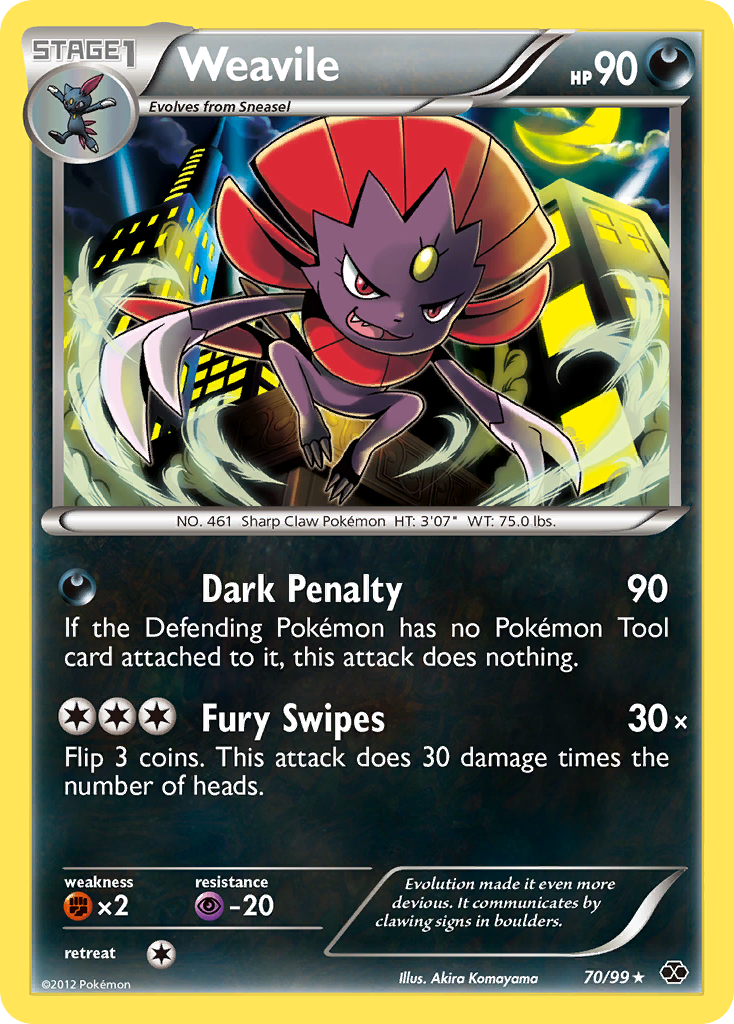 Weavile (70/99) [Black & White: Next Destinies] | Arkham Games and Comics