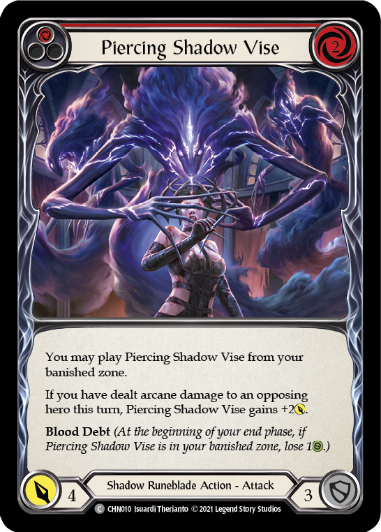 Piercing Shadow Vise (Red) [CHN010] (Monarch Chane Blitz Deck) | Arkham Games and Comics