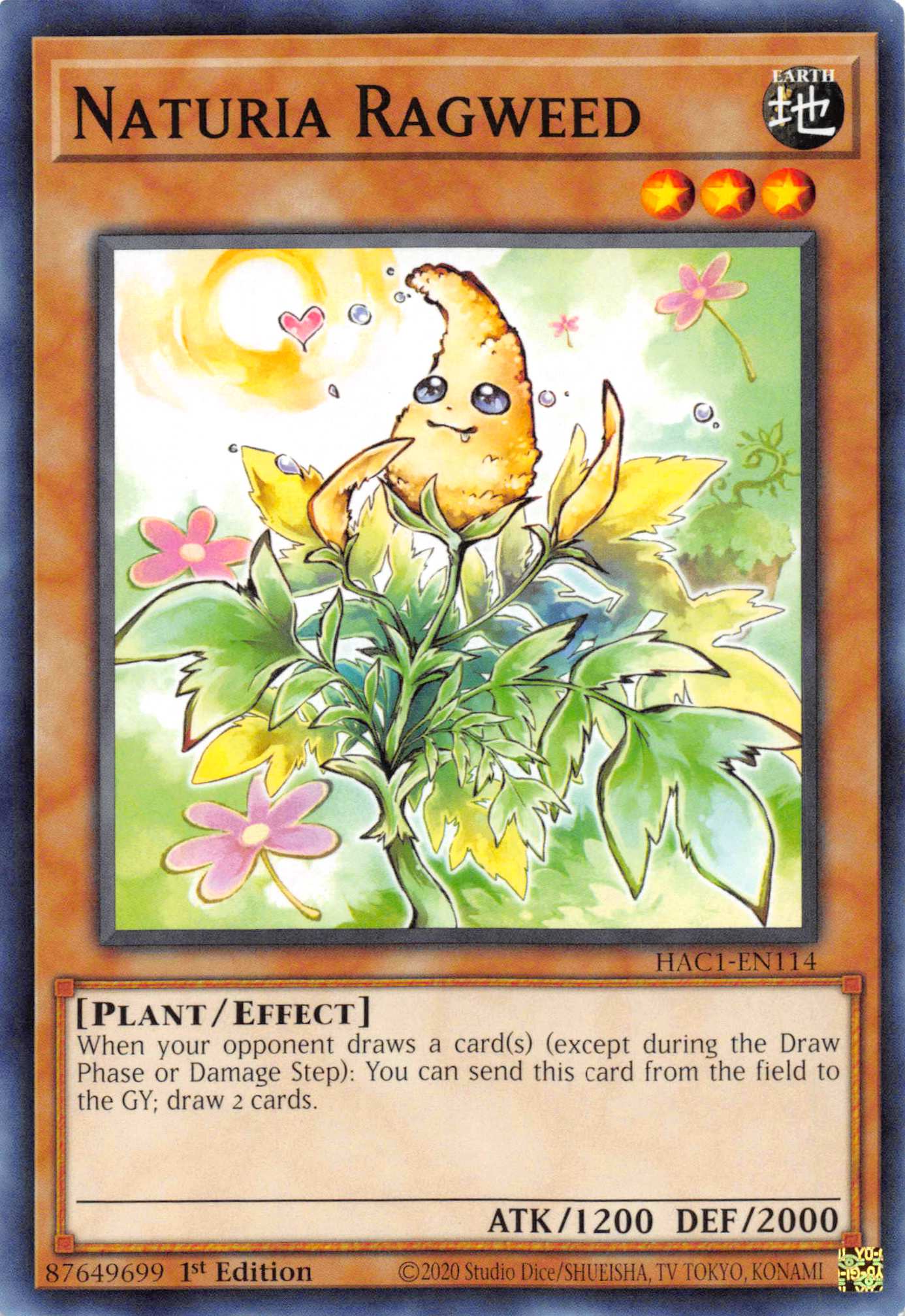 Naturia Ragweed (Duel Terminal) [HAC1-EN114] Parallel Rare | Arkham Games and Comics