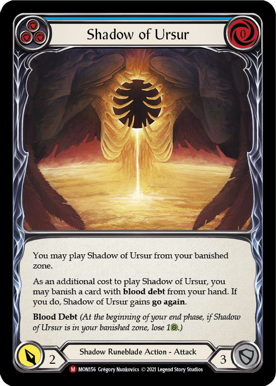 Shadow of Ursur [MON156-RF] (Monarch)  1st Edition Rainbow Foil | Arkham Games and Comics