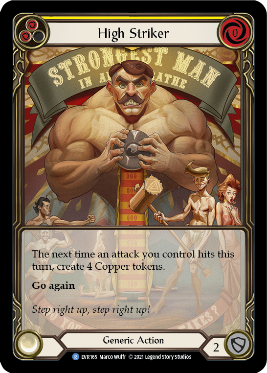 High Striker (Yellow) [EVR165] (Everfest)  1st Edition Extended Art Rainbow Foil | Arkham Games and Comics