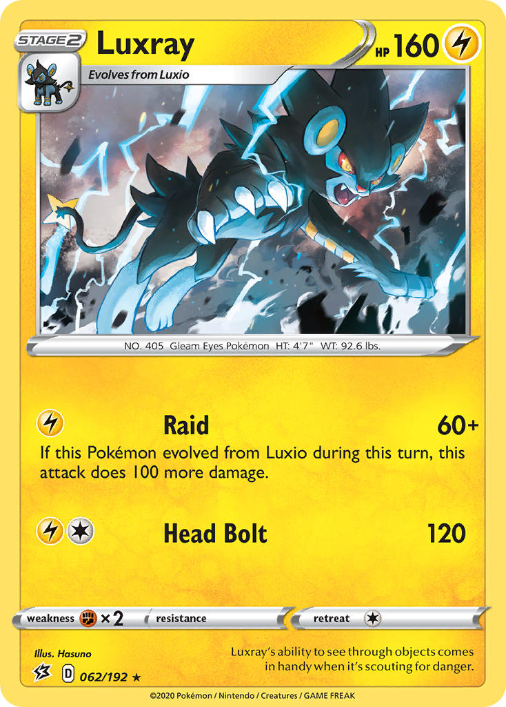 Luxray (062/192) (Theme Deck Exclusive) [Sword & Shield: Rebel Clash] | Arkham Games and Comics