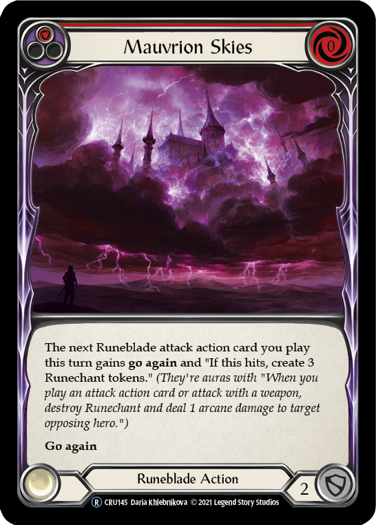 Mauvrion Skies (Red) [U-CRU145] (Crucible of War Unlimited)  Unlimited Rainbow Foil | Arkham Games and Comics