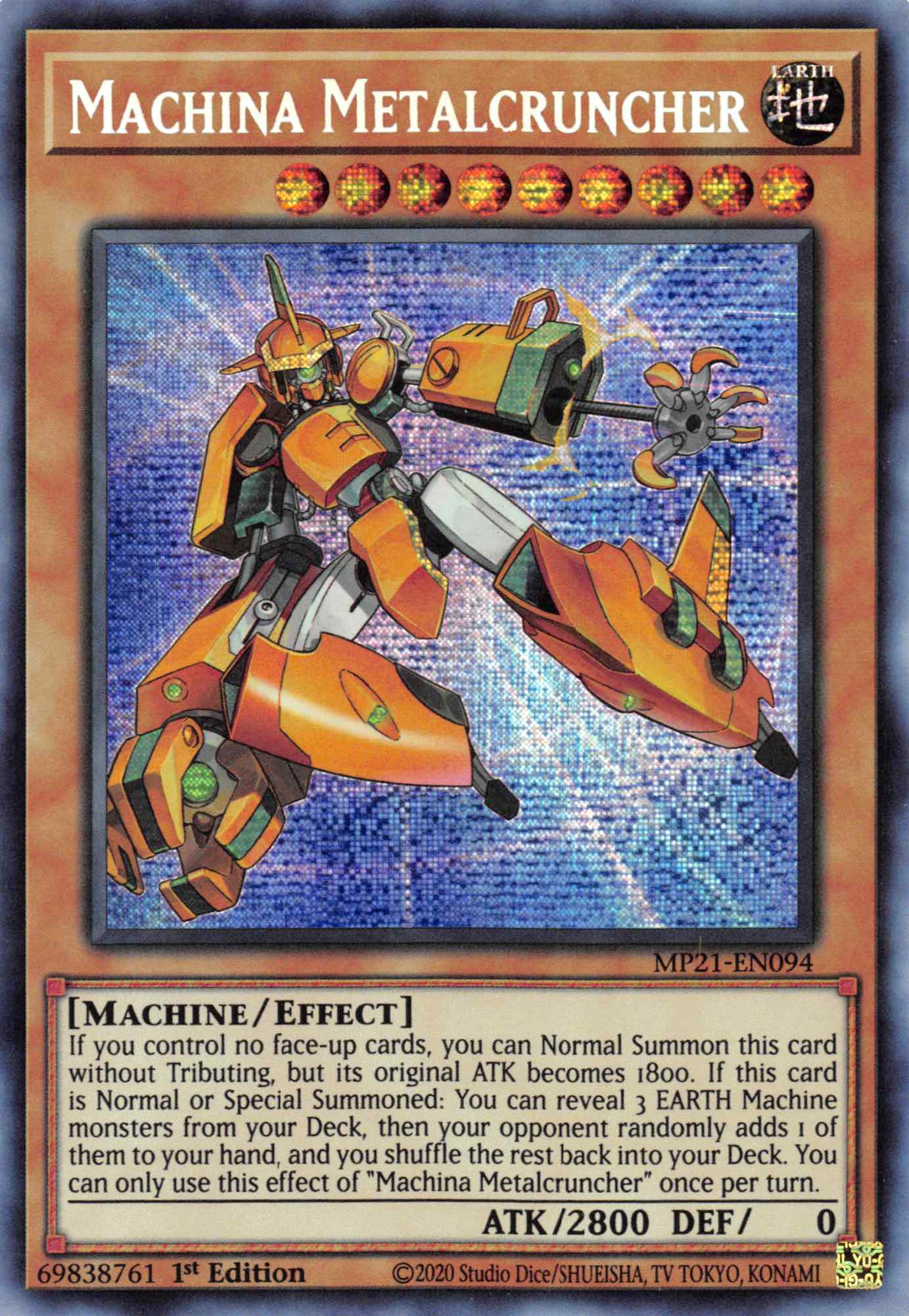 Machina Metalcruncher [MP21-EN094] Prismatic Secret Rare | Arkham Games and Comics