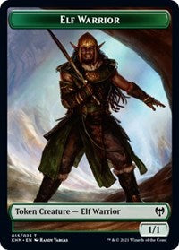 Elf Warrior // Zombie Berserker Double-sided Token [Kaldheim Tokens] | Arkham Games and Comics