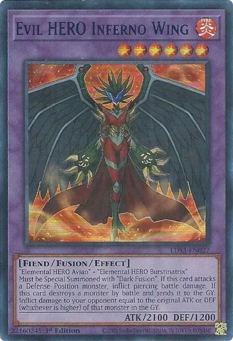 Evil HERO Inferno Wing (Blue) [LDS3-EN027] Ultra Rare | Arkham Games and Comics