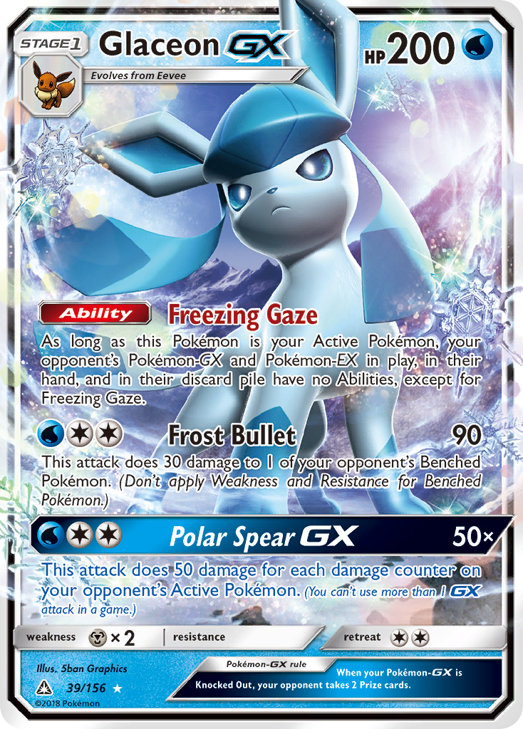 Glaceon GX (39/156) [Sun & Moon: Ultra Prism] | Arkham Games and Comics