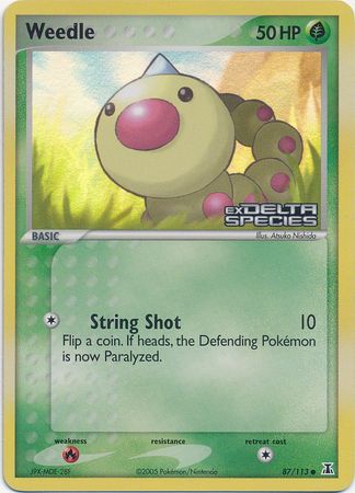 Weedle (87/113) (Stamped) [EX: Delta Species] | Arkham Games and Comics