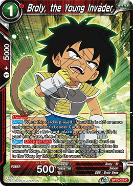 Broly, the Young Invader (Common) [BT13-026] | Arkham Games and Comics