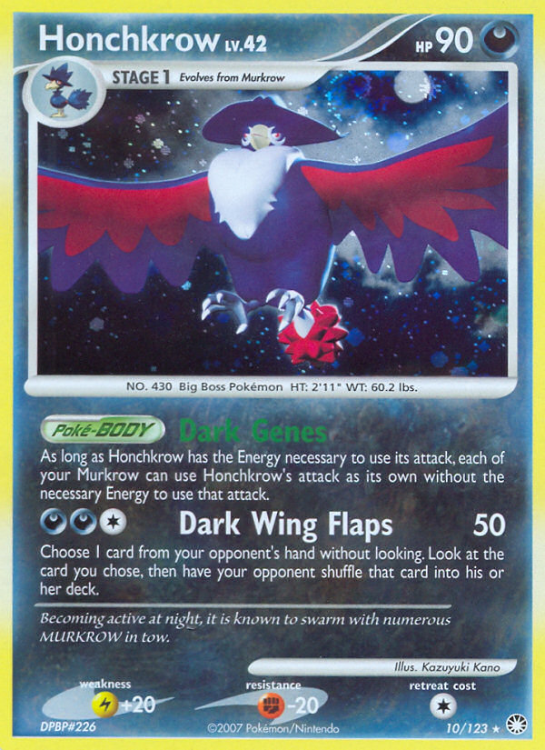 Honchkrow (10/123) [Diamond & Pearl: Mysterious Treasures] | Arkham Games and Comics