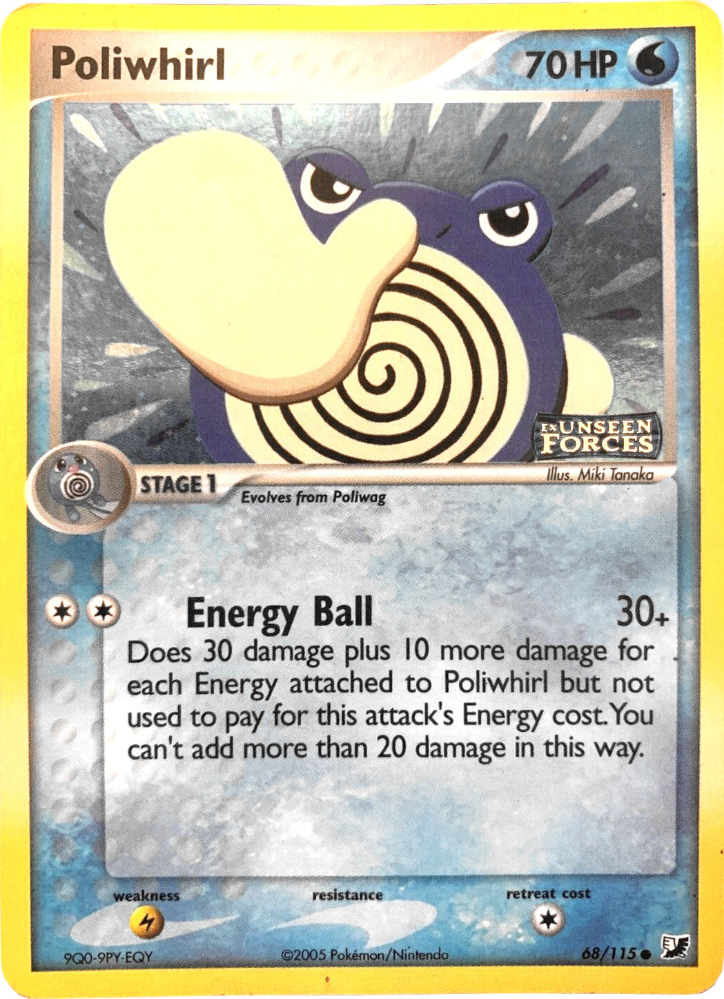 Poliwhirl (68/115) (Stamped) [EX: Unseen Forces] | Arkham Games and Comics