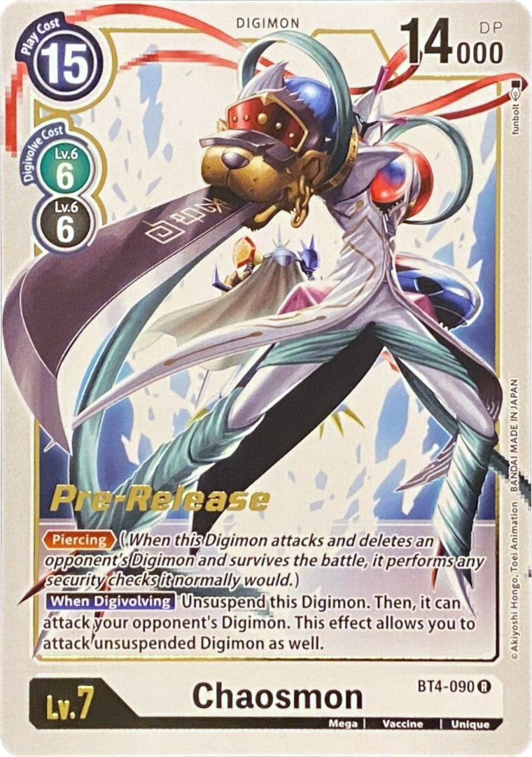 Chaosmon [BT4-090] [Great Legend Pre-Release Promos] | Arkham Games and Comics