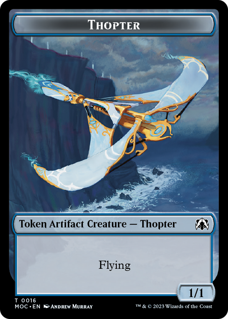 Thopter // Gold Double-Sided Token [March of the Machine Commander Tokens] | Arkham Games and Comics