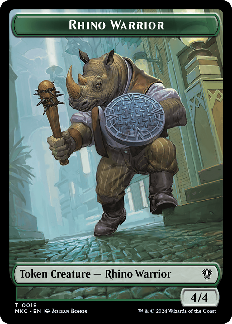 Thopter // Rhino Warrior Double-Sided Token [Murders at Karlov Manor Commander Tokens] | Arkham Games and Comics